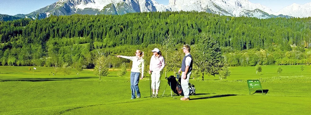 2911 3 Golfer auf grüner Wiese